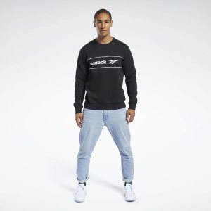 Reebok Classic Linear Crew Sweatshirt Herren - Schwarz - DE 173-UTR